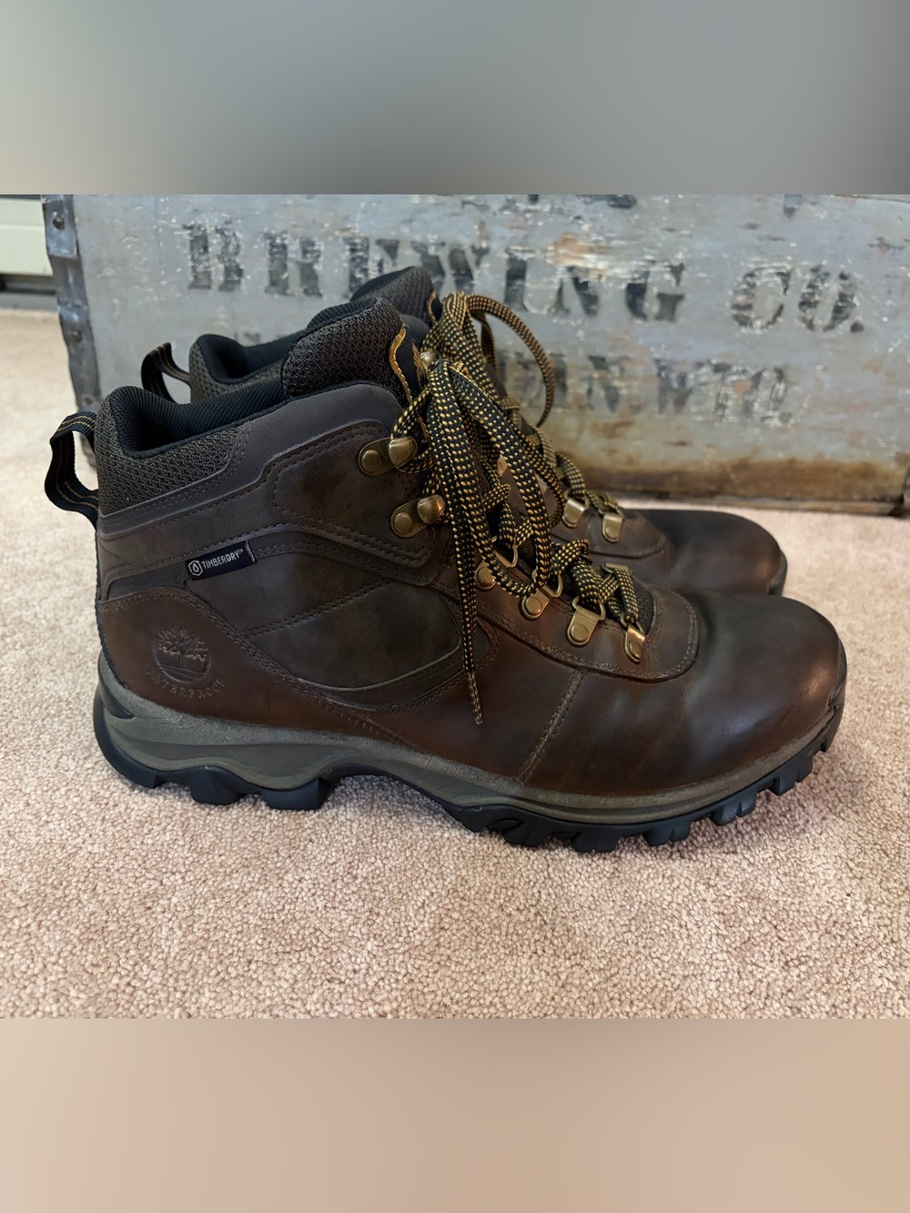 Men’s Timberland Dark Brown Leather  Hiking Boots
